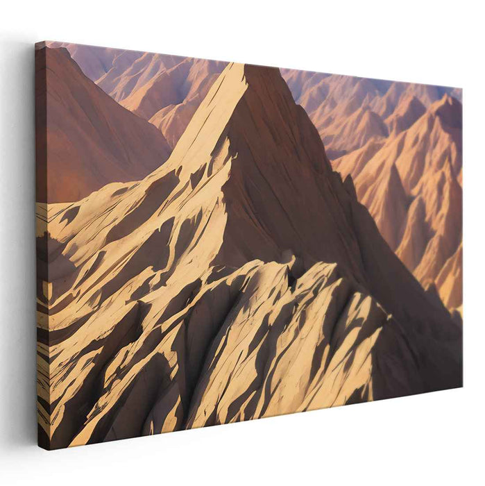 Peak Radiance: Sunlit Mountain Peaks Canvas Art Print