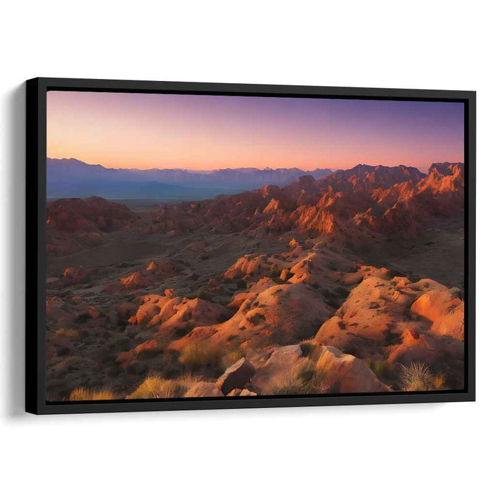 Majestic Desert Sunset: A Serene Mountain Landscape Canvas Art Print