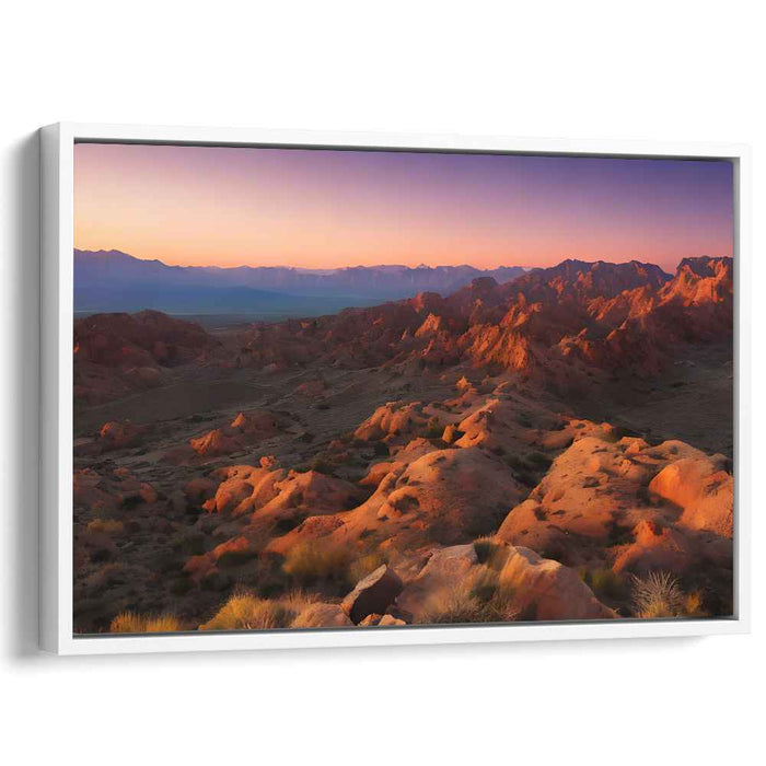 Majestic Desert Sunset: A Serene Mountain Landscape Canvas Art Print
