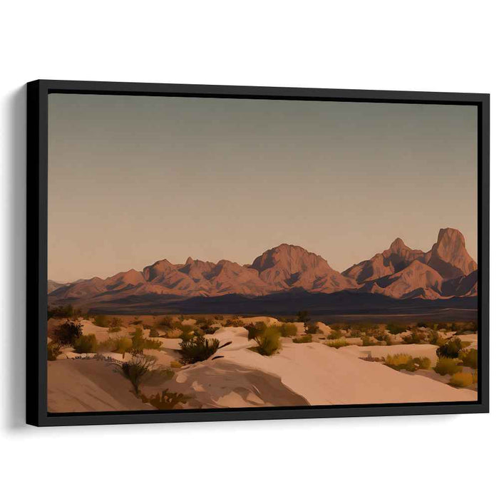 Ethereal Sandstone Peaks Dance: Majestic Desert Mountain Landscape Canvas Art Print