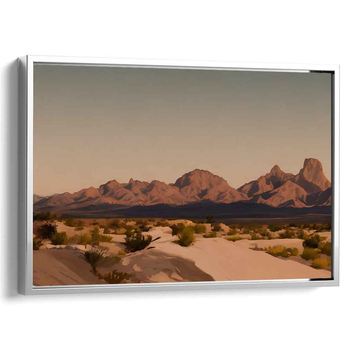 Ethereal Sandstone Peaks Dance: Majestic Desert Mountain Landscape Canvas Art Print