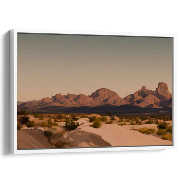 Ethereal Sandstone Peaks Dance: Majestic Desert Mountain Landscape Canvas Art Print