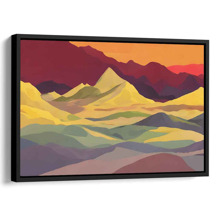 Echoes of Granite Whispers: Abstract Expressionist Mountain Landscape Canvas Art Print