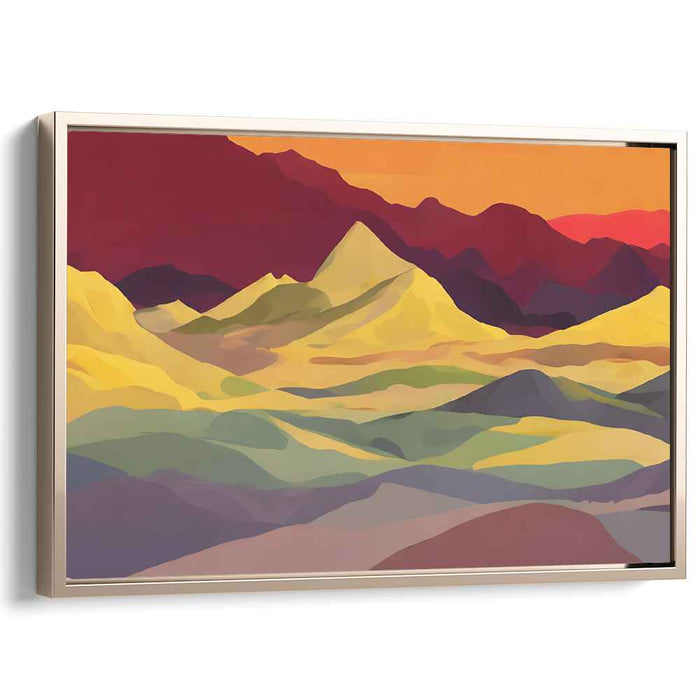 Echoes of Granite Whispers: Abstract Expressionist Mountain Landscape Canvas Art Print