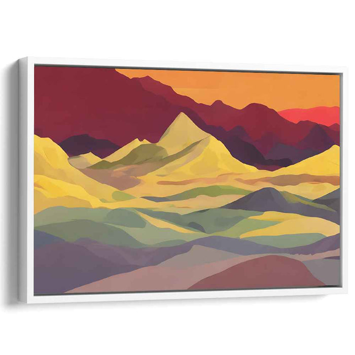 Echoes of Granite Whispers: Abstract Expressionist Mountain Landscape Canvas Art Print