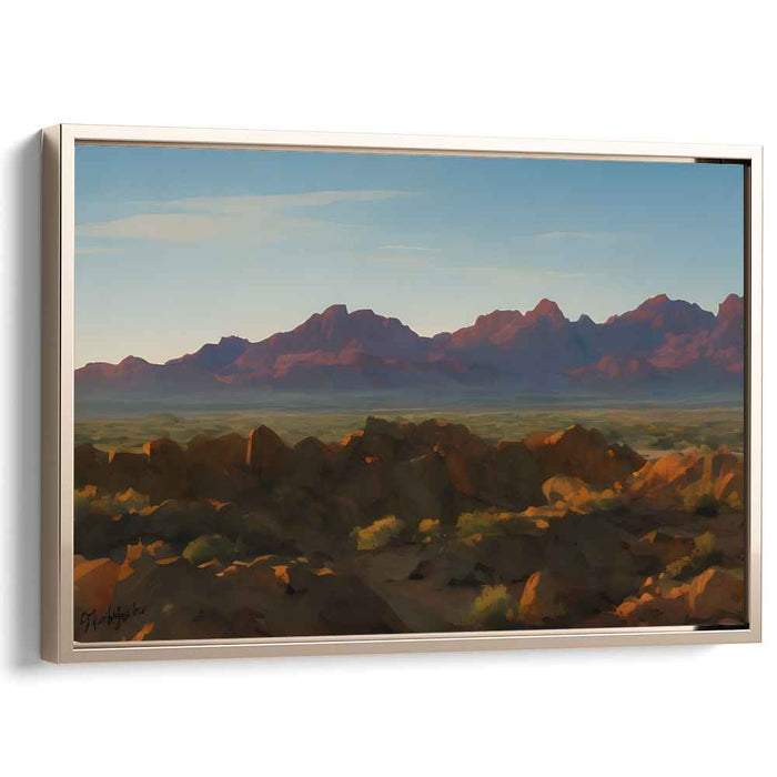 Ethereal Summit Mirage: Majestic Mountain Landscape Canvas Art Print