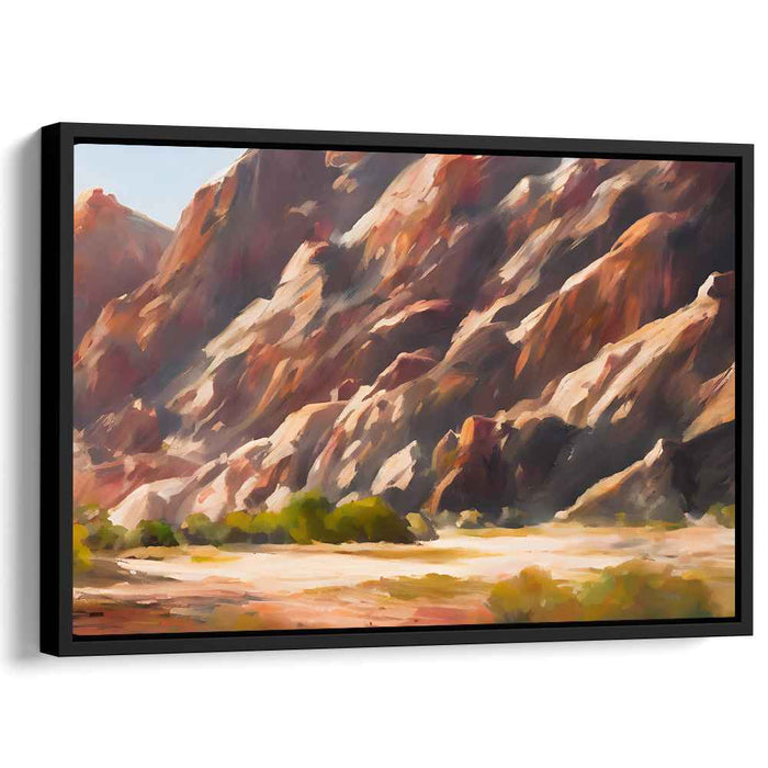 Ethereal Glow of Stones: Sunlit Rock Formations Canvas Art Print