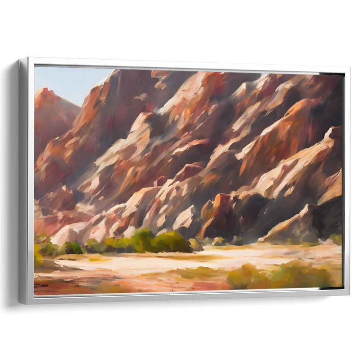 Ethereal Glow of Stones: Sunlit Rock Formations Canvas Art Print