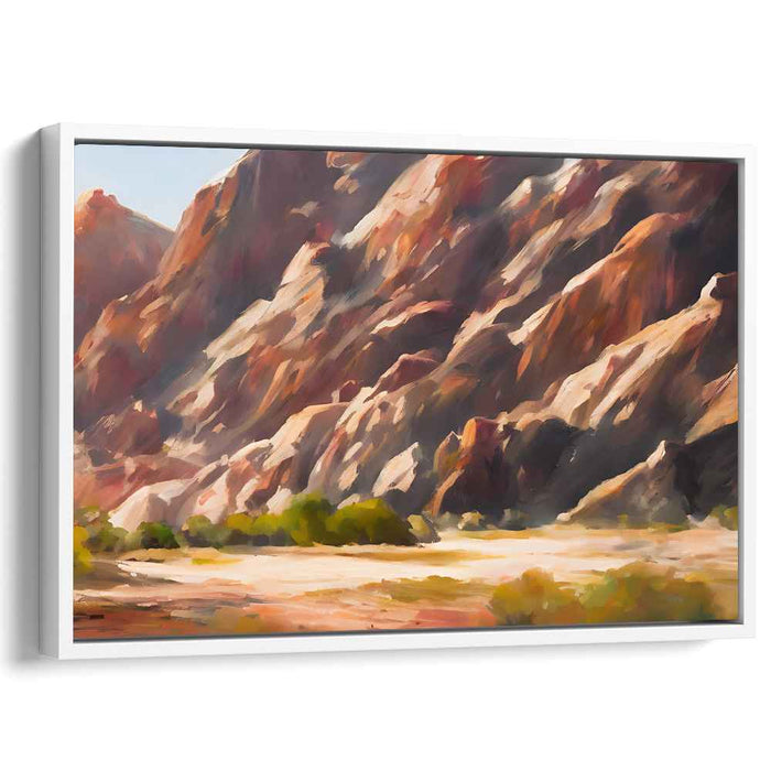 Ethereal Glow of Stones: Sunlit Rock Formations Canvas Art Print