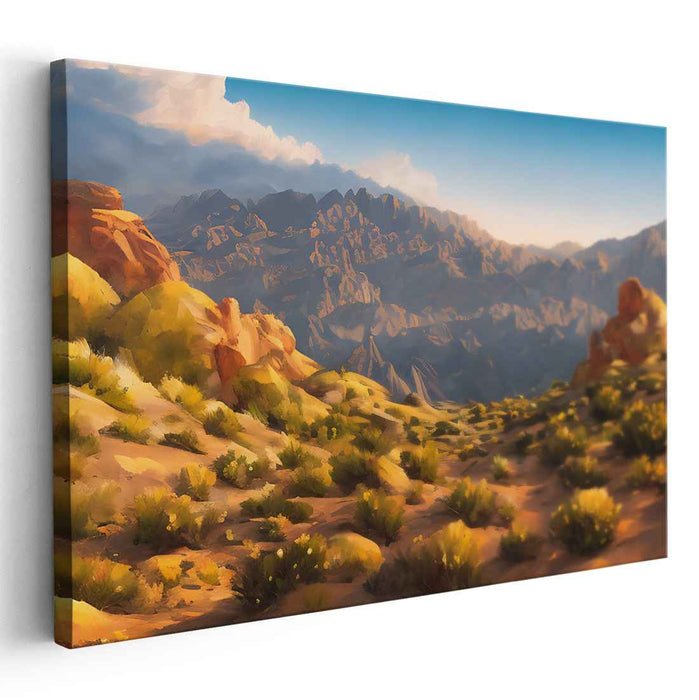 Whispering Windswept Meadows: Realistic Landscape Canvas Art Print