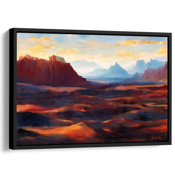 Sublime Horizons: Romantic Sunset Over Rugged Cliffs Canvas Art