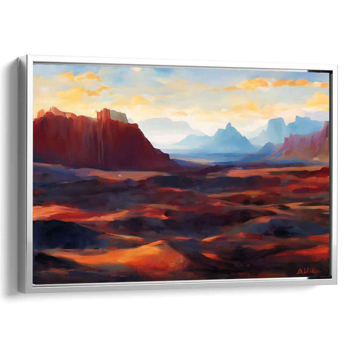 Sublime Horizons: Romantic Sunset Over Rugged Cliffs Canvas Art