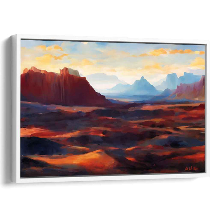 Sublime Horizons: Romantic Sunset Over Rugged Cliffs Canvas Art