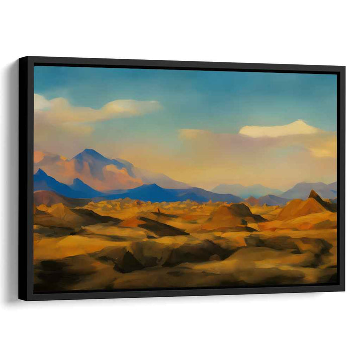 Silent Sands Symphony: Tranquil Desert Landscape Canvas Art Print