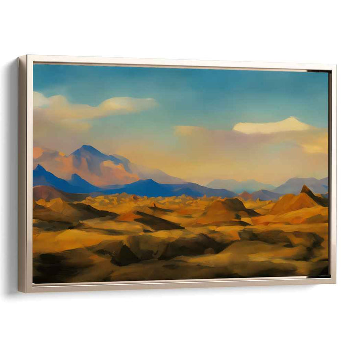 Silent Sands Symphony: Tranquil Desert Landscape Canvas Art Print