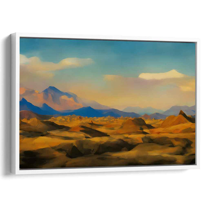 Silent Sands Symphony: Tranquil Desert Landscape Canvas Art Print