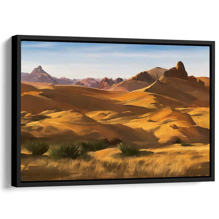 Sandswept Horizon Dreamscape: Majestic Desert Landscape Canvas Art Print