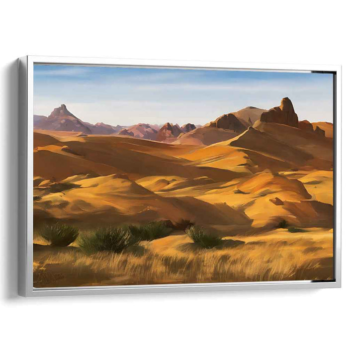 Sandswept Horizon Dreamscape: Majestic Desert Landscape Canvas Art Print