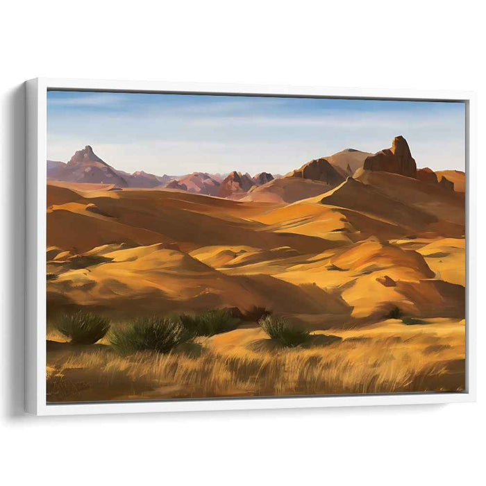 Sandswept Horizon Dreamscape: Majestic Desert Landscape Canvas Art Print