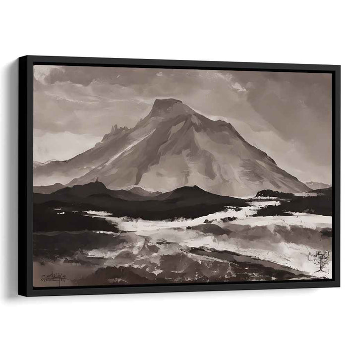 Silent Summit Reverie: Serene Mountain Landscape Canvas Art Print