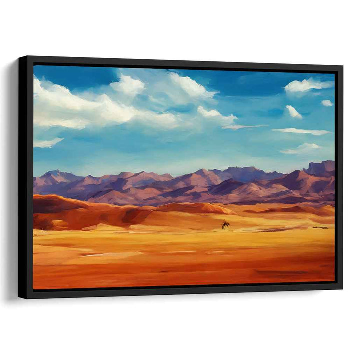 Eternal Peaks and Sands: Expansive Mountain and Dune Canvas Art Print