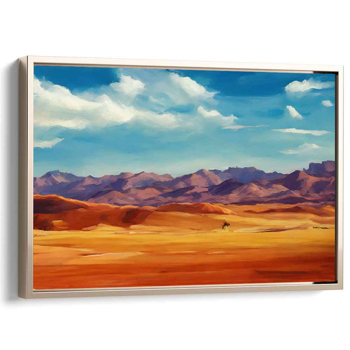 Eternal Peaks and Sands: Expansive Mountain and Dune Canvas Art Print