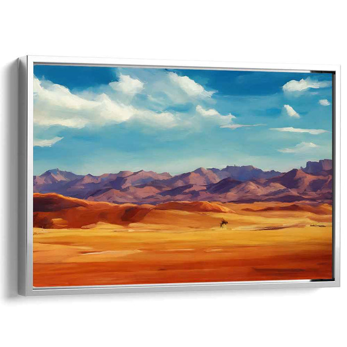 Eternal Peaks and Sands: Expansive Mountain and Dune Canvas Art Print