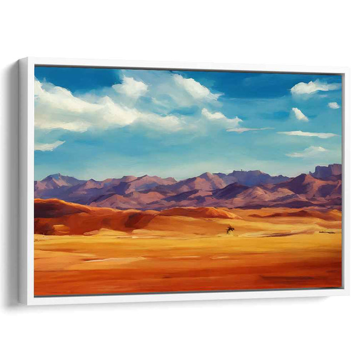 Eternal Peaks and Sands: Expansive Mountain and Dune Canvas Art Print