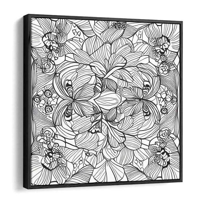 Flourish in Contrast: Black and White Floral Line Art