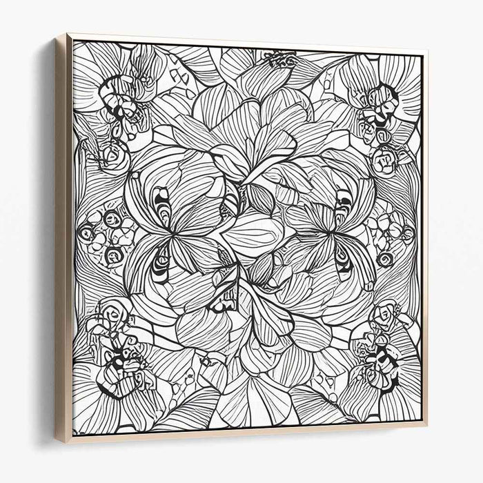 Flourish in Contrast: Black and White Floral Line Art