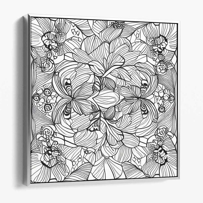 Flourish in Contrast: Black and White Floral Line Art