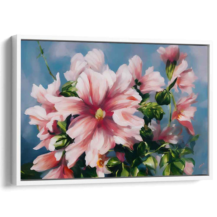 Soft Petal Realism: Realistic Pink Floral Canvas Art Print