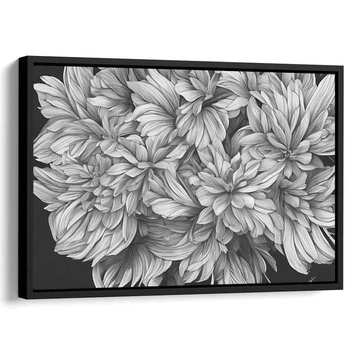 Petals in Black and White: Monochrome Floral Mastery Canvas Art Print