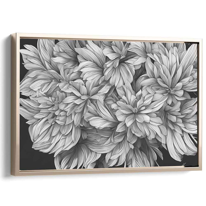 Petals in Black and White: Monochrome Floral Mastery Canvas Art Print