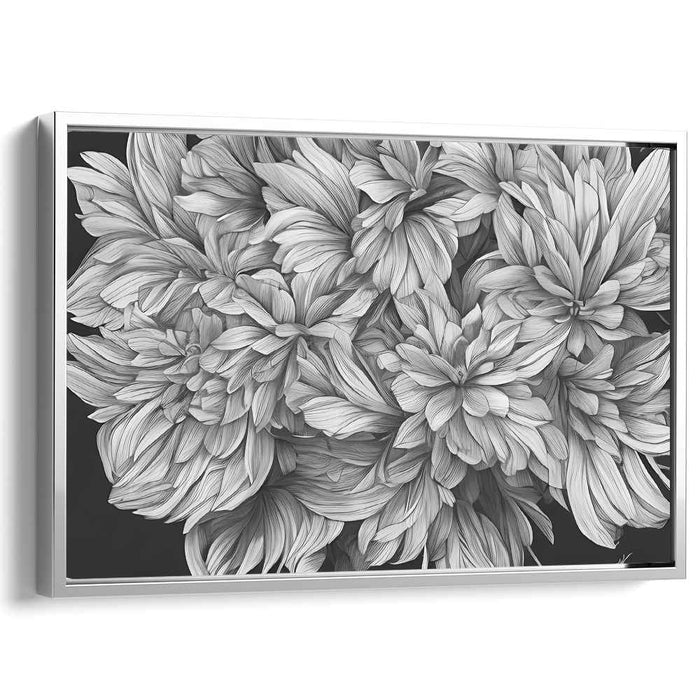 Petals in Black and White: Monochrome Floral Mastery Canvas Art Print