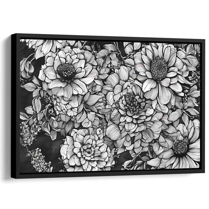 Petals and Patterns: Intricate Floral Illustration Canvas Art Print