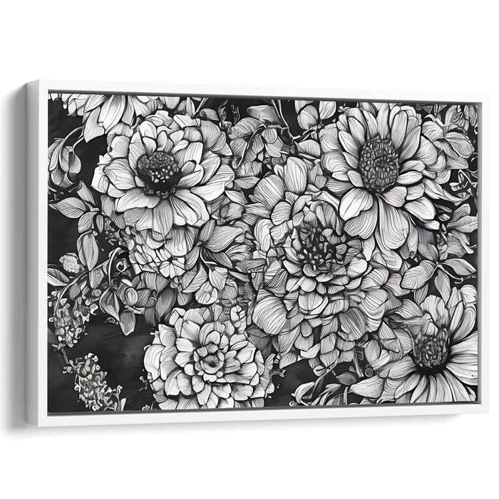 Petals and Patterns: Intricate Floral Illustration Canvas Art Print