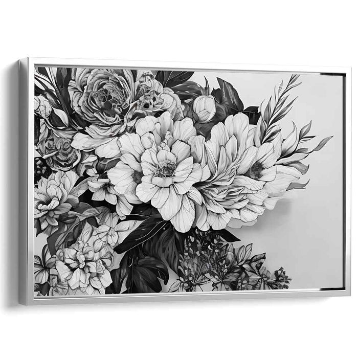 Ink Blossom Study: Monochrome Floral Botanical Illustration