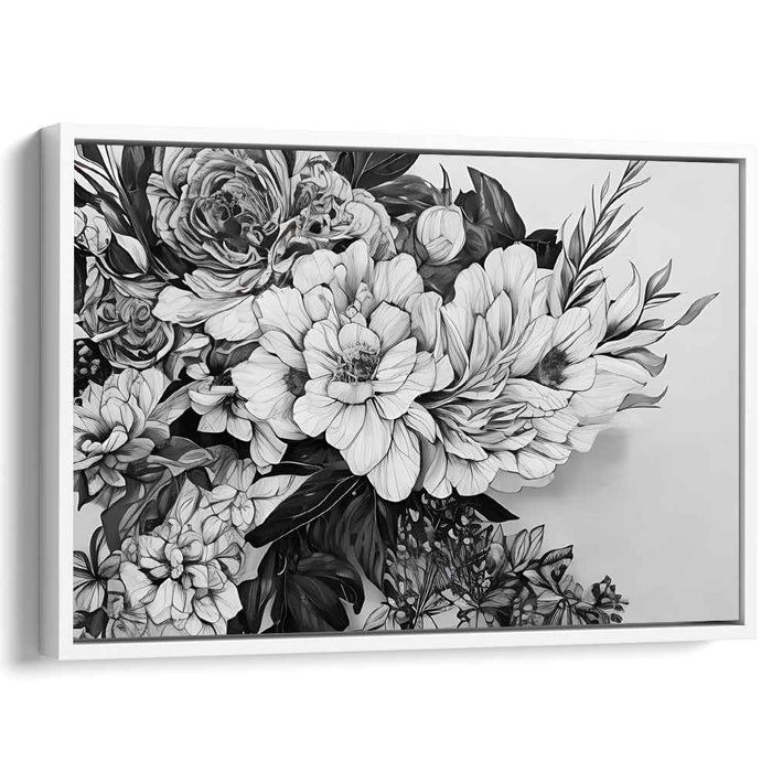 Ink Blossom Study: Monochrome Floral Botanical Illustration