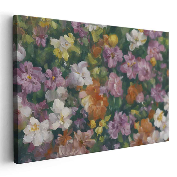 Springtime Garden: Lush Floral Impressionist Canvas Art Print
