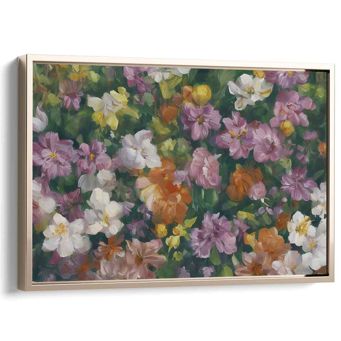 Springtime Garden: Lush Floral Impressionist Canvas Art Print