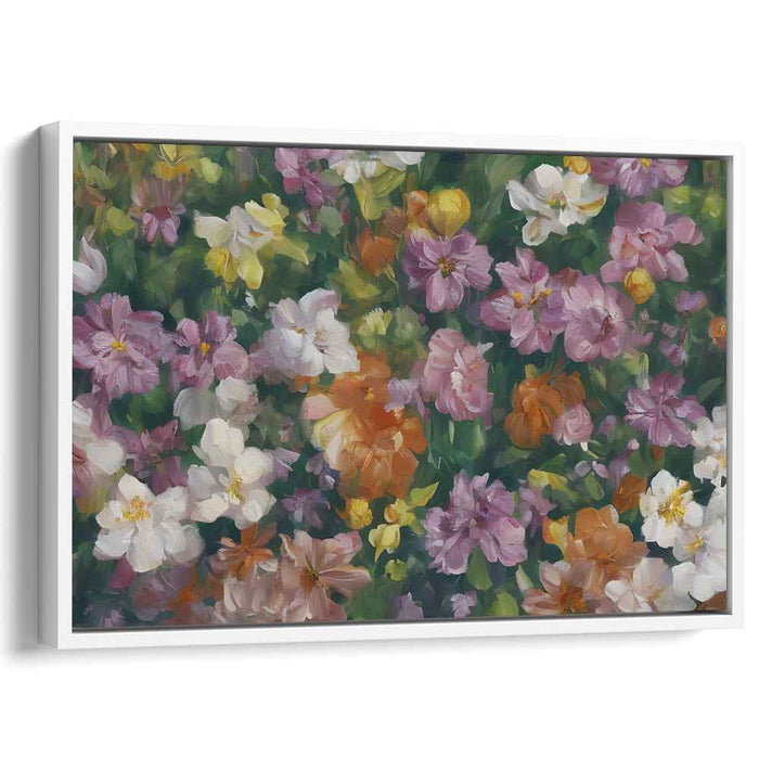 Springtime Garden: Lush Floral Impressionist Canvas Art Print
