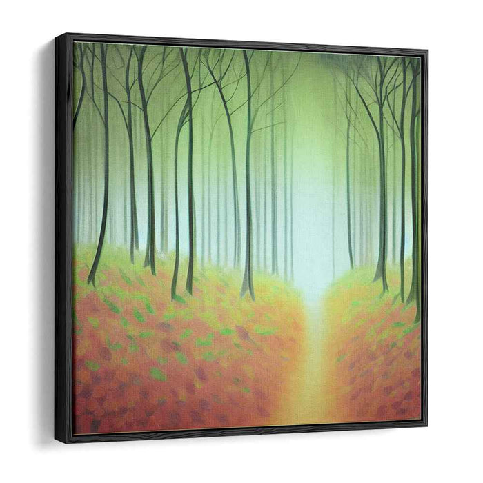 Whispers of Green Symphony: Serene Forest Landscape Canvas Art Print