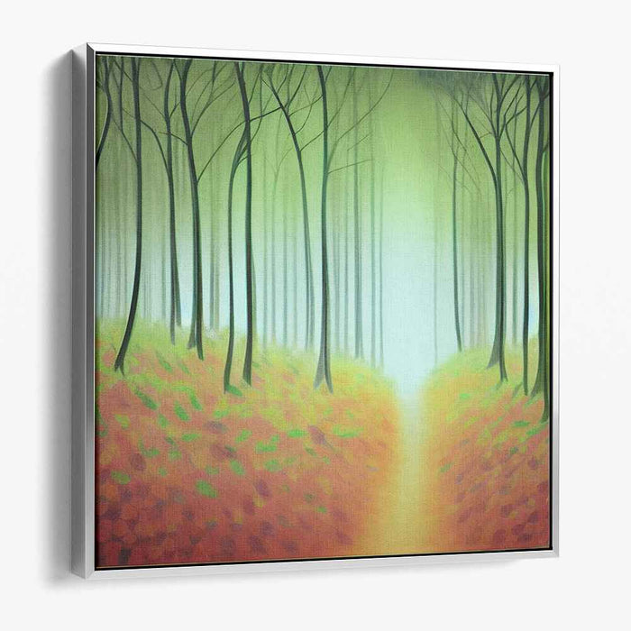 Whispers of Green Symphony: Serene Forest Landscape Canvas Art Print