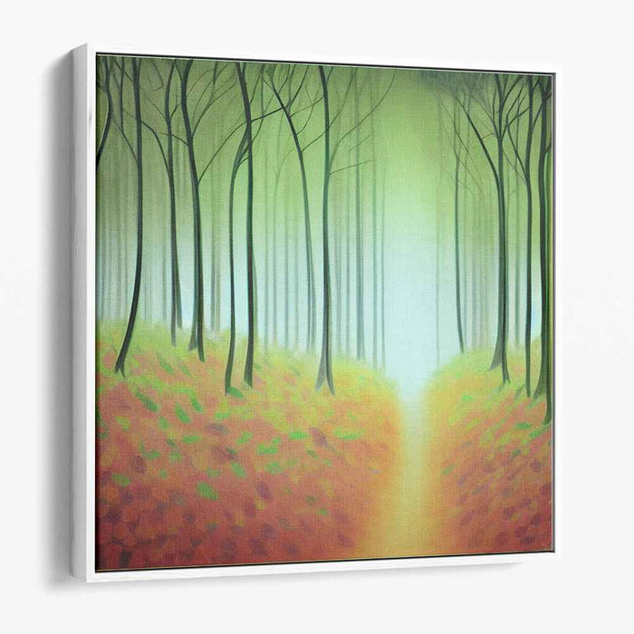 Whispers of Green Symphony: Serene Forest Landscape Canvas Art Print