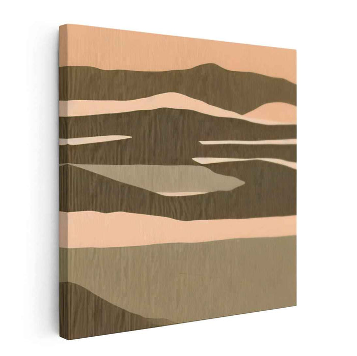 Tranquil Dunes: Abstract Landscape in Earth Tones Canvas Art