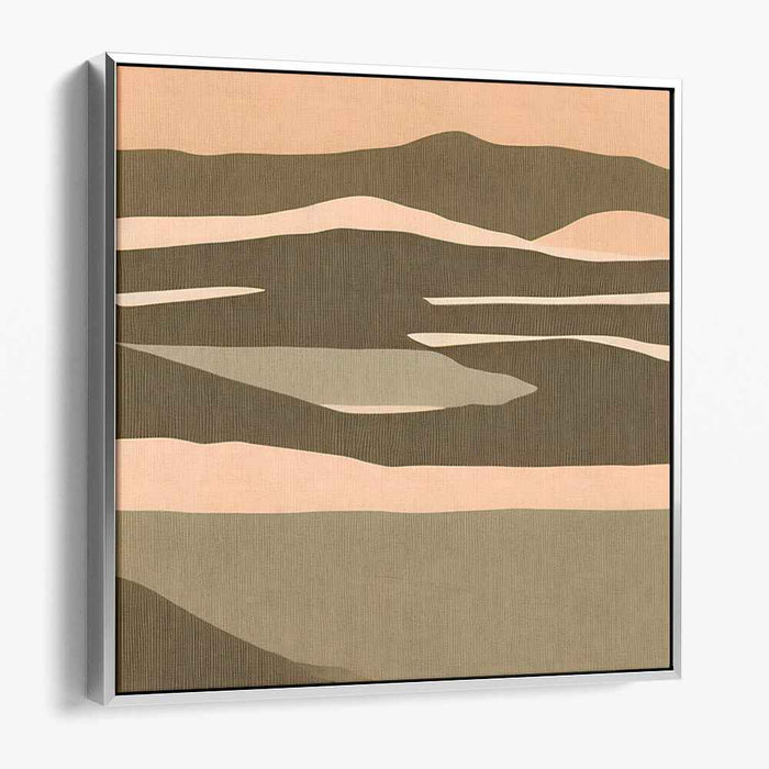 Tranquil Dunes: Abstract Landscape in Earth Tones Canvas Art