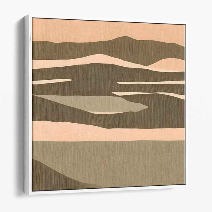 Tranquil Dunes: Abstract Landscape in Earth Tones Canvas Art