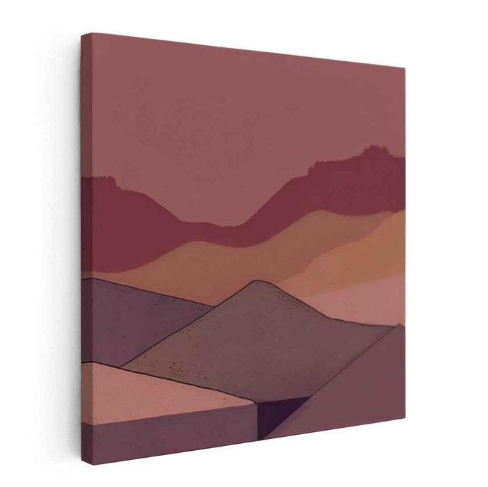 Clay Terrain Study: Minimalist Terracotta Landscape Canvas Art Print