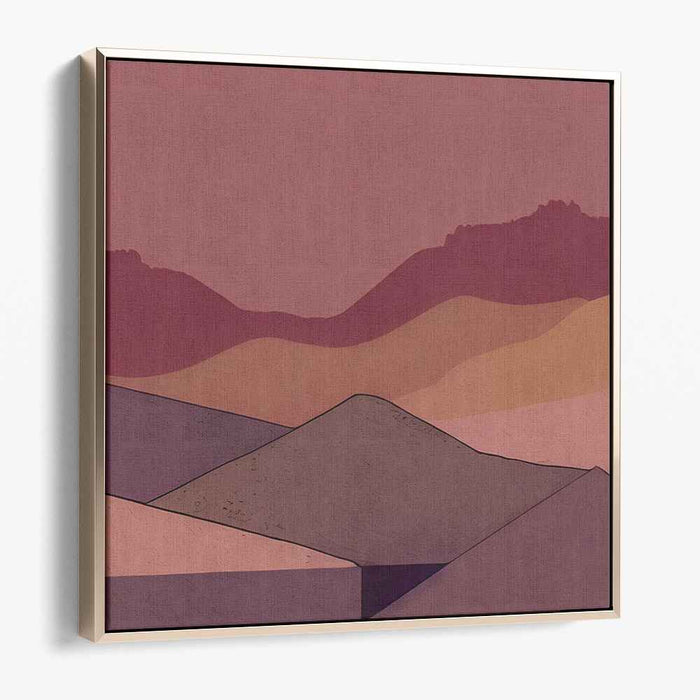Clay Terrain Study: Minimalist Terracotta Landscape Canvas Art Print